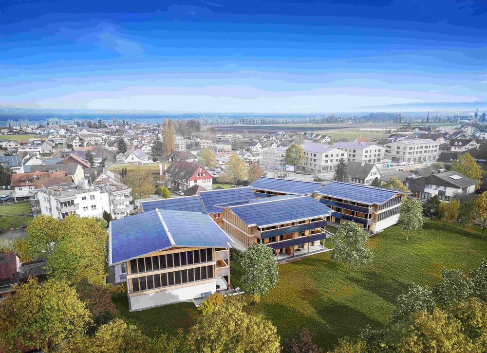 401%-PEB-Siedlung Alte Schmitte, Güttingen TG. (Foto: Schweizer Solarpreis 2025)